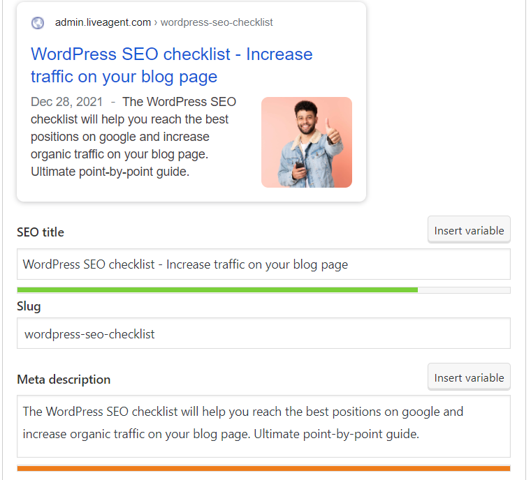 Попълнете пример за SEO заглавие и мета описание