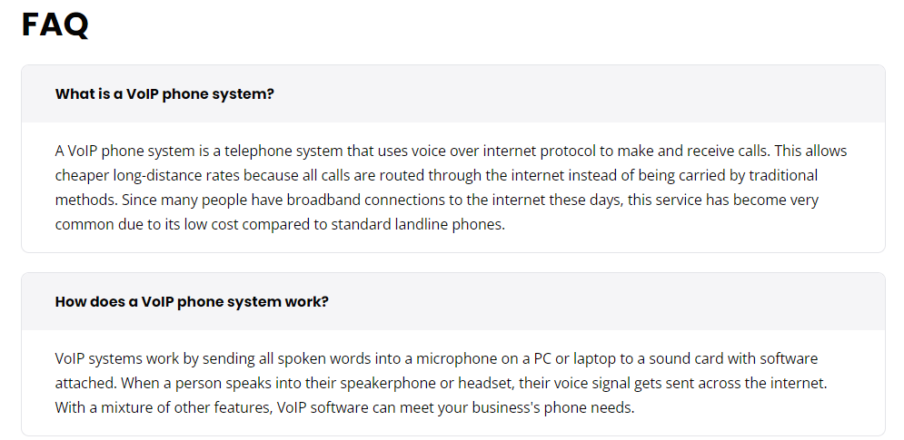 Пример за раздел с често задавани въпроси