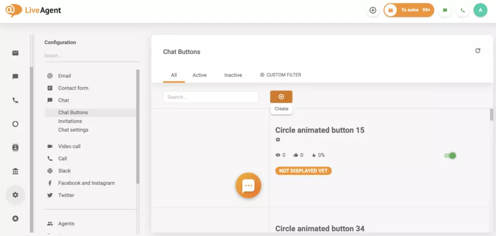 Настройка на раздела за чат на LiveAgent