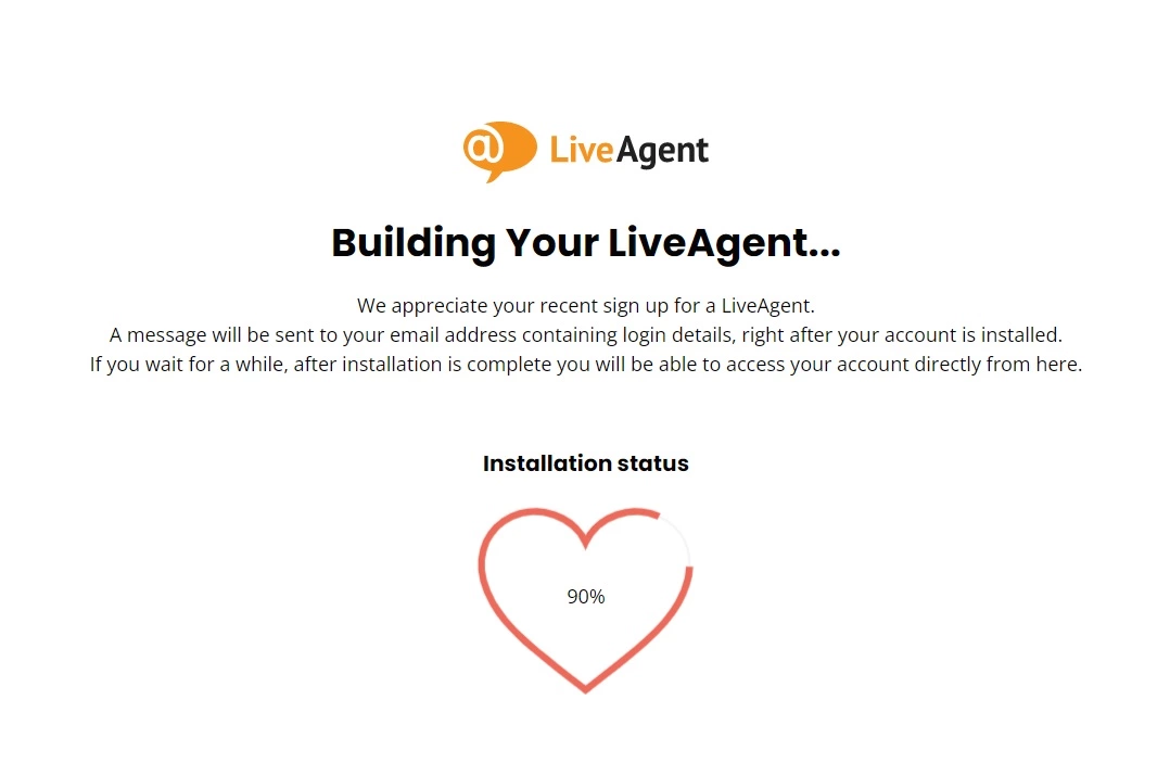 Статус на инсталацията на LiveAgent