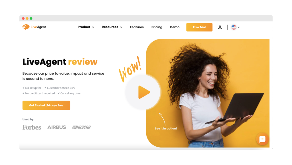 Целева страница на LiveAgent