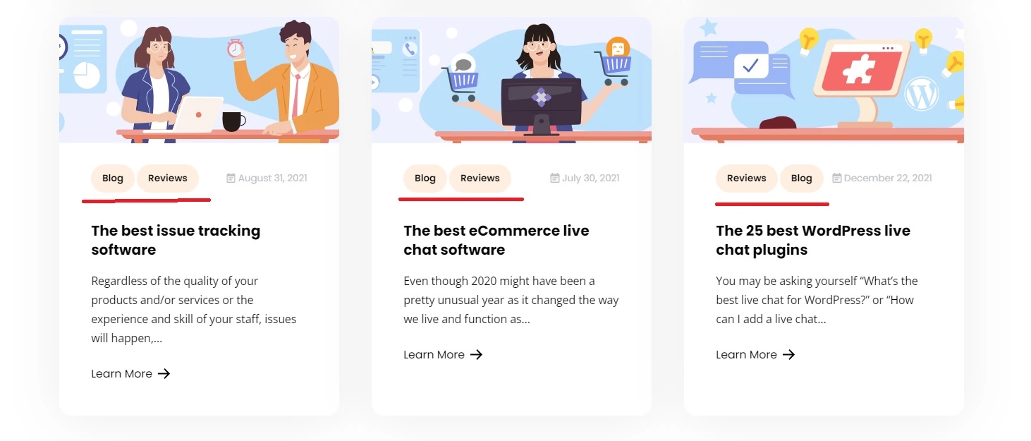 Пример за блог тагове