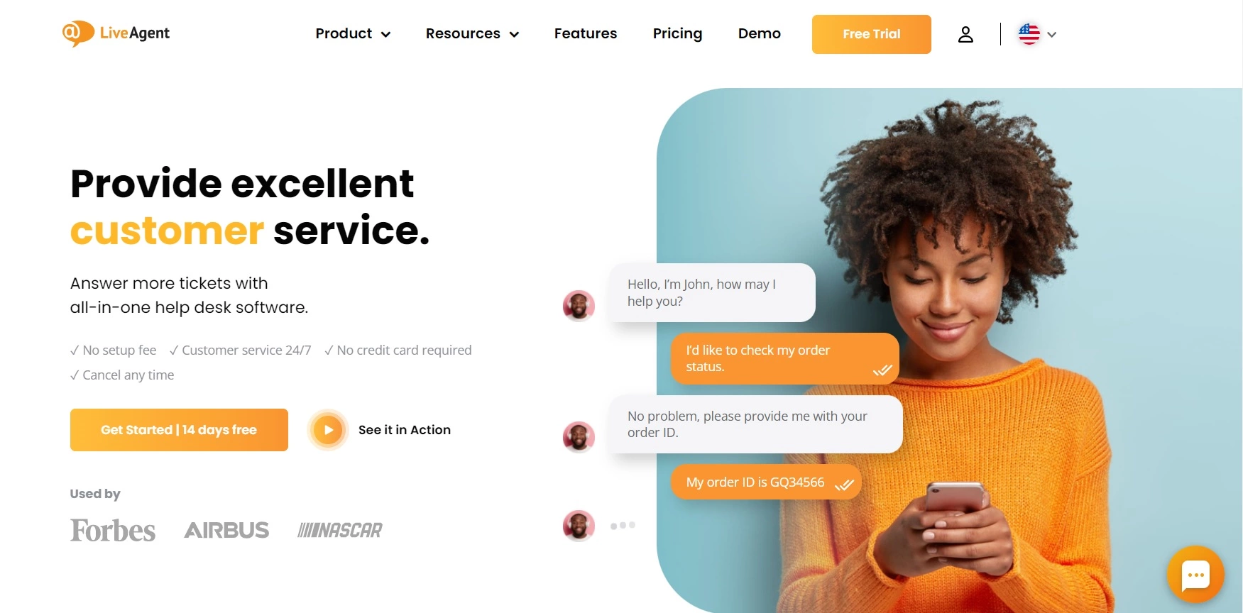 Начална страница на LiveAgent