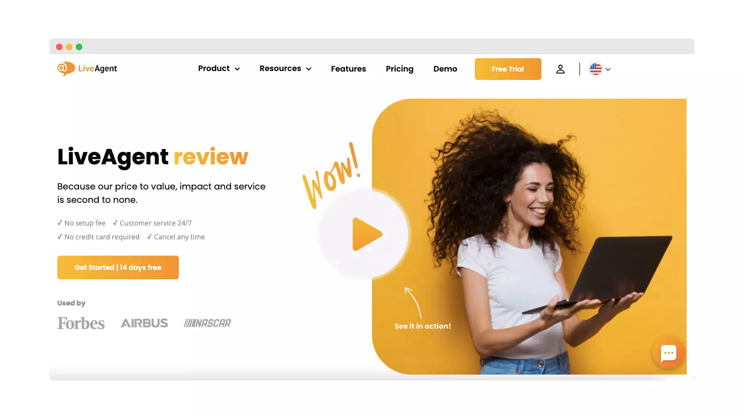 Целева страница на Live Agent