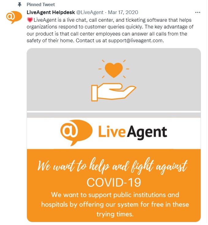 LiveAgent закрепен туит