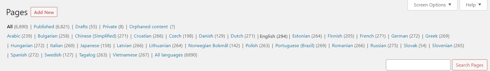 Пример за WP езици