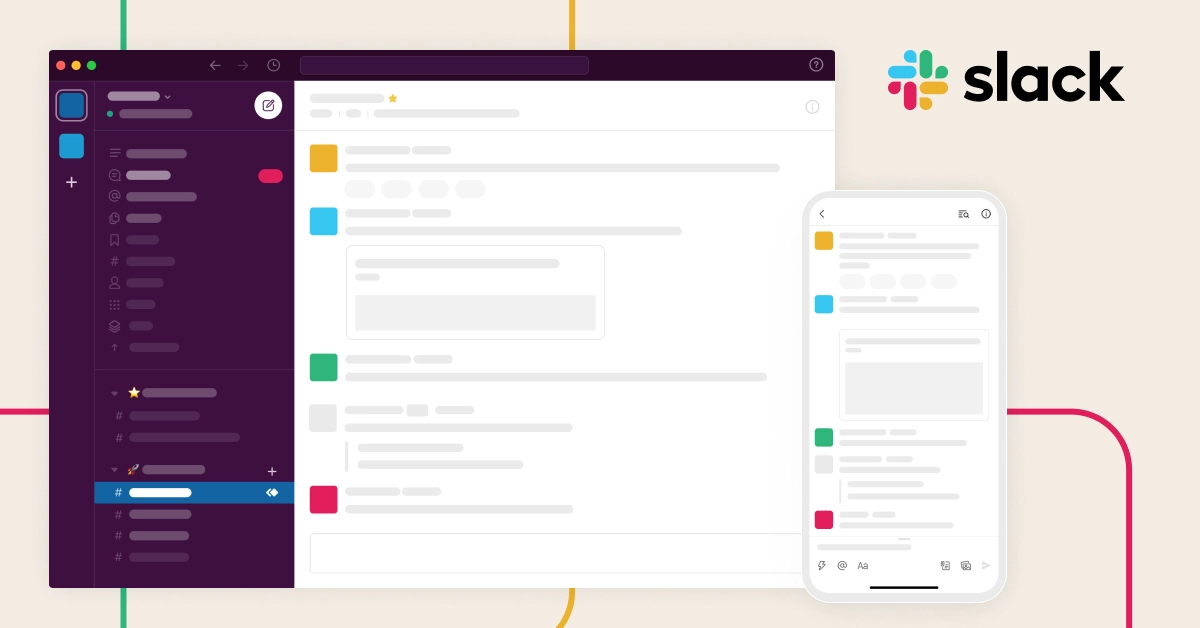 Mockup на функциите на Slack