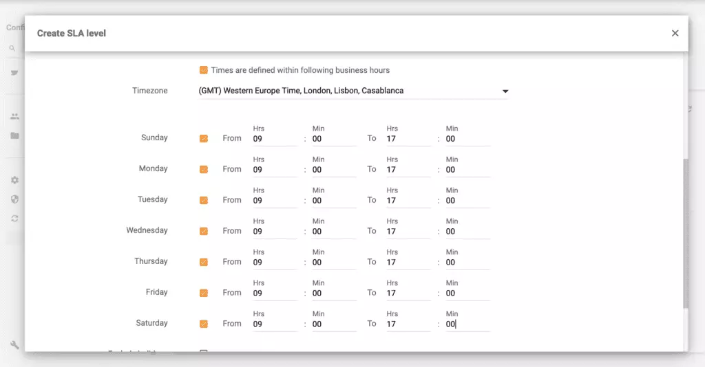 Определяне на работни часове с Live Agent