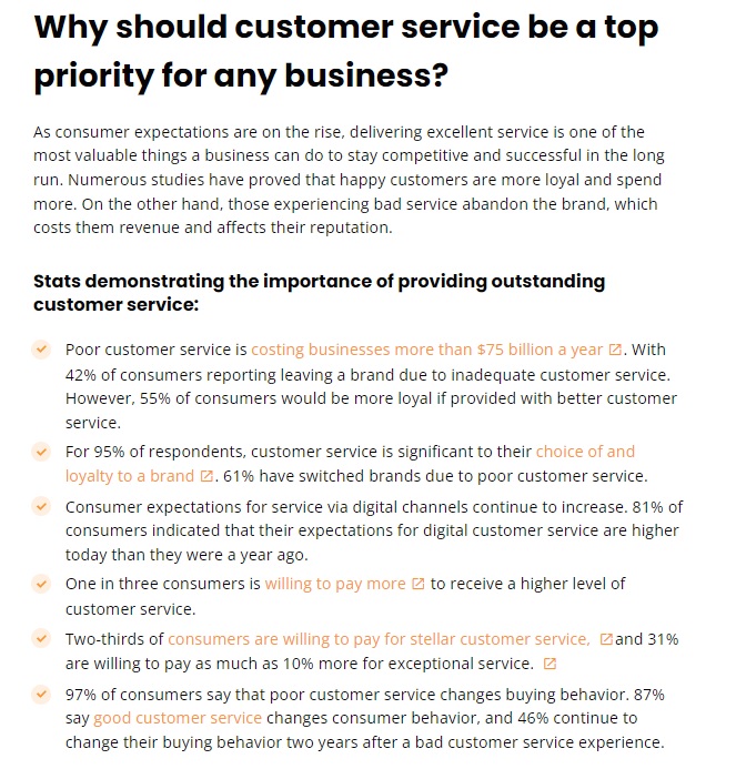 Example of text formatting in LiveAgent
