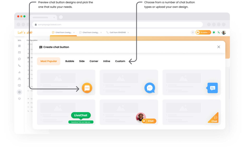 Опции за чатбокс на LiveAgent