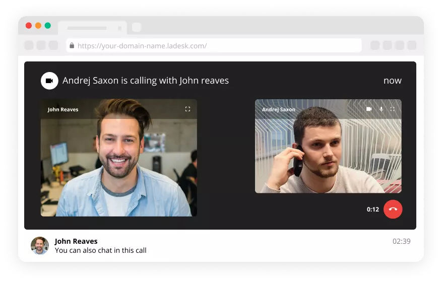 Функция видео разговор в софтуер за live chat - LiveAgent