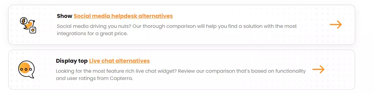 Алтернативи на LiveAgent: Бутони за призив към действие