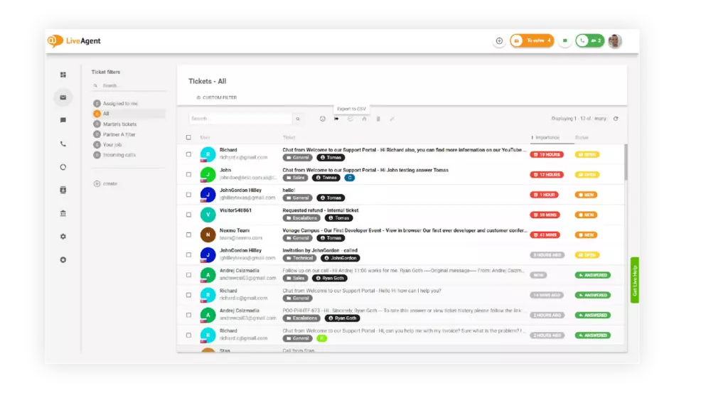 Функция Universal Inbox на LiveAgent