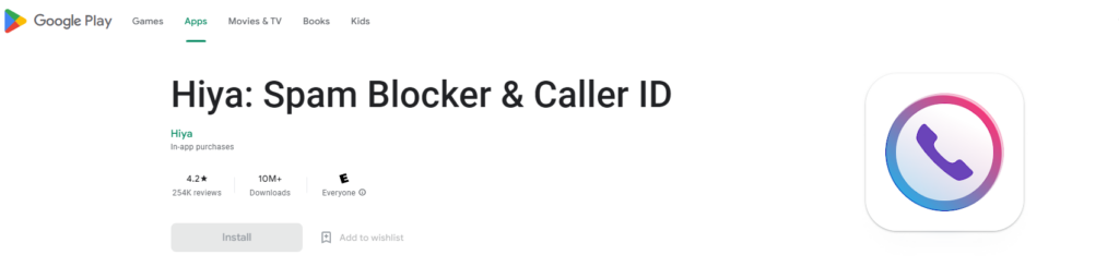 Hiya: Spam Blocker & Caller ID Google Play уебсайт