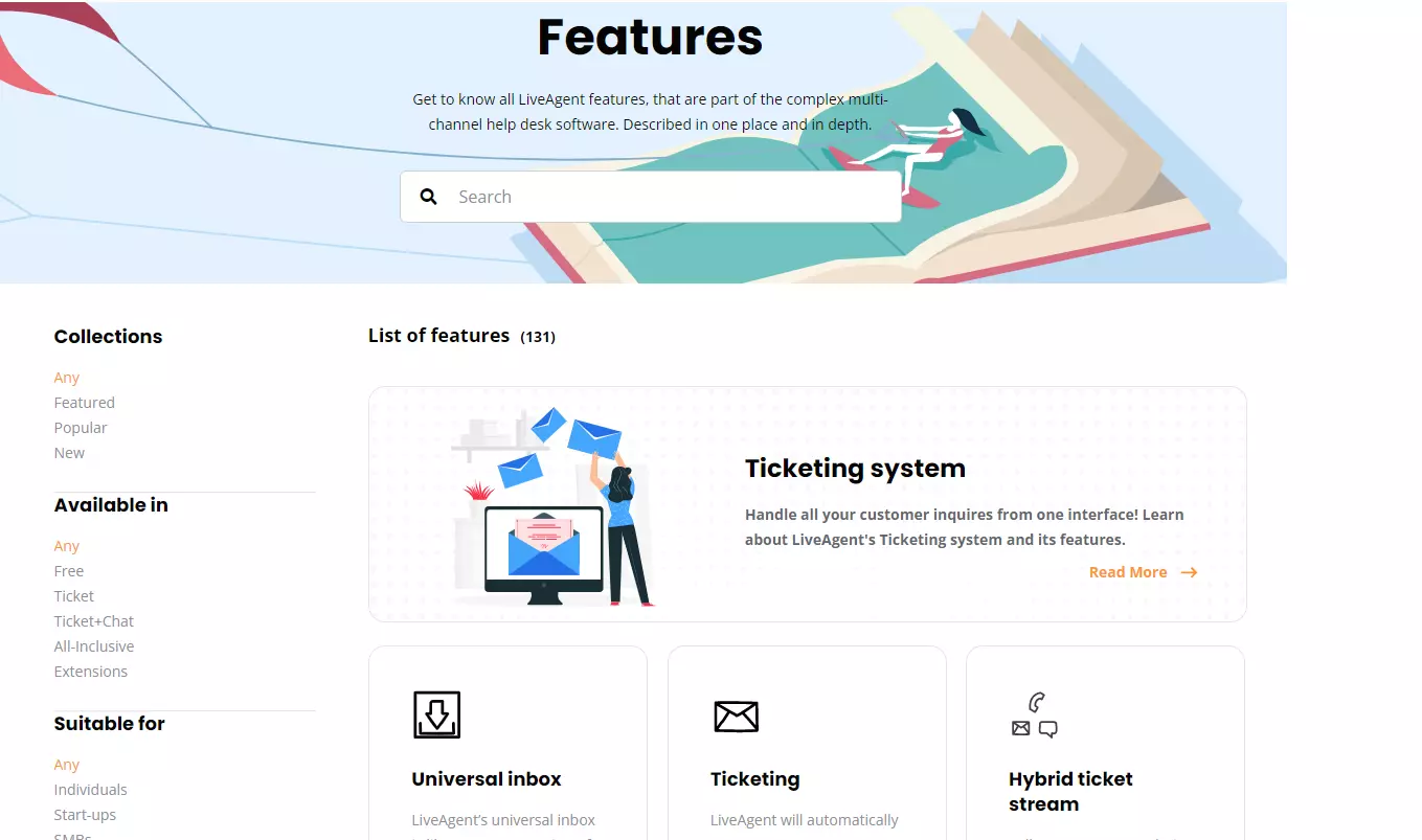 Страница с функции на LiveAgent