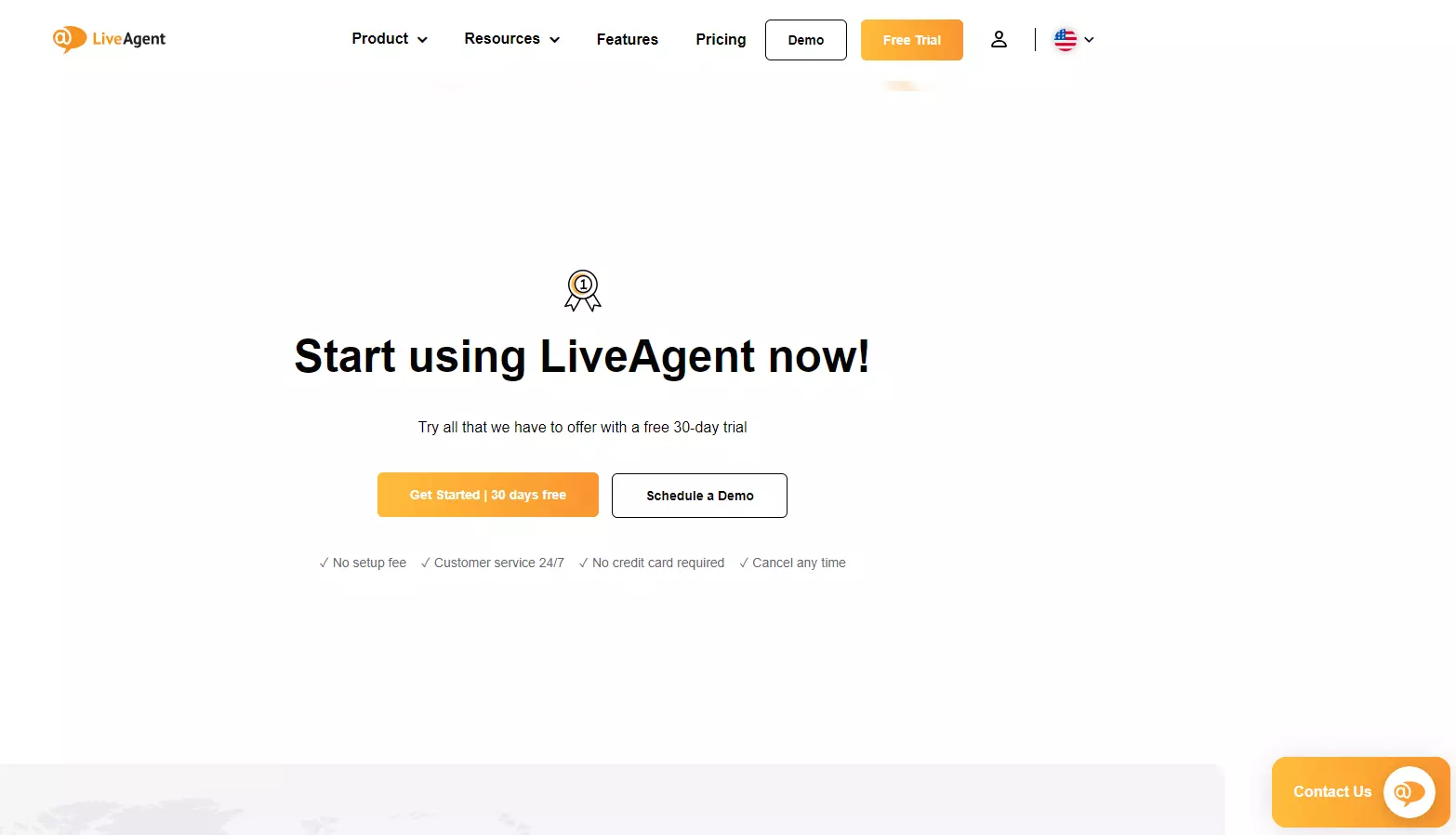 Бутон за CTA и live chat на LiveAgent