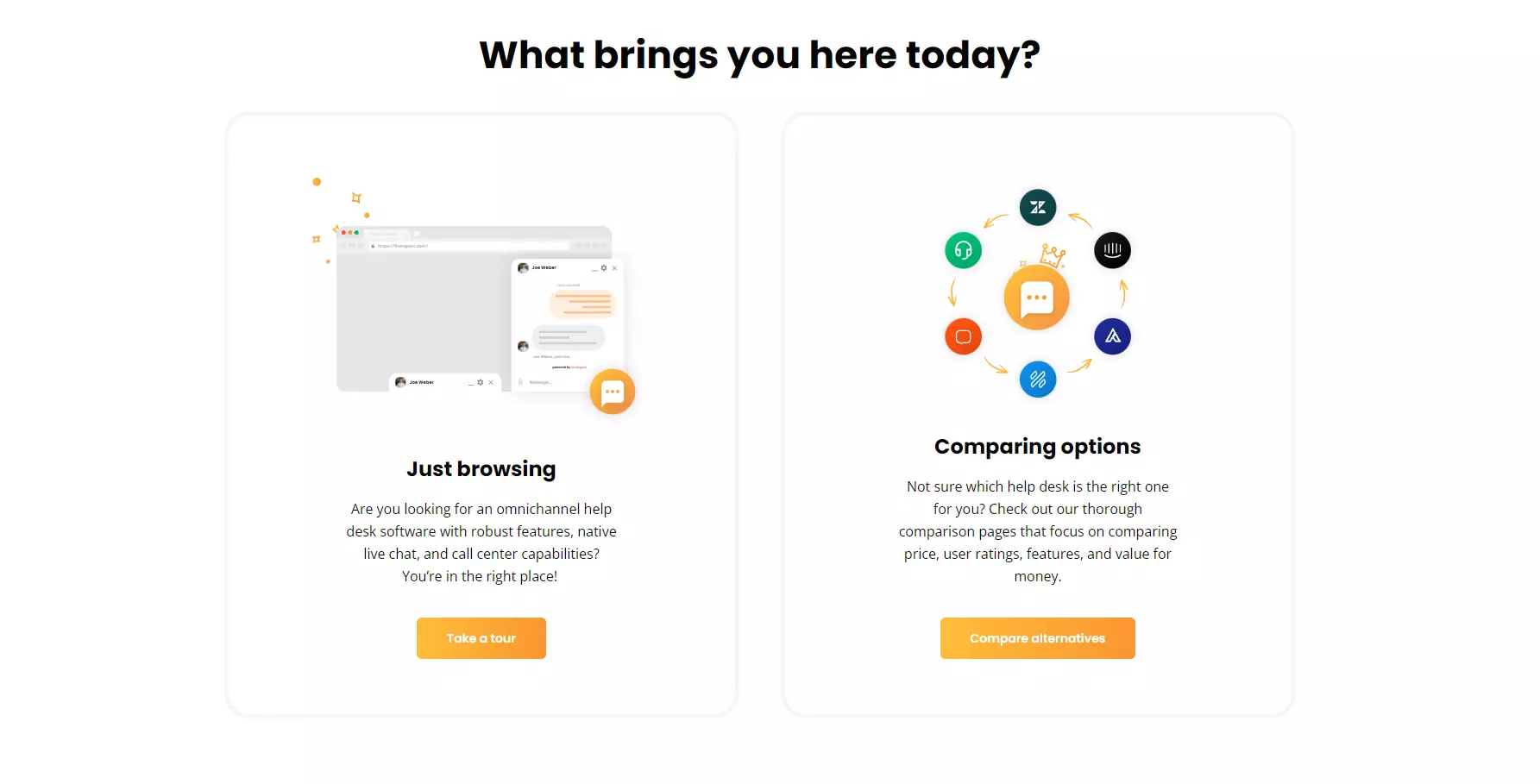 Примери на CTA на LiveAgent