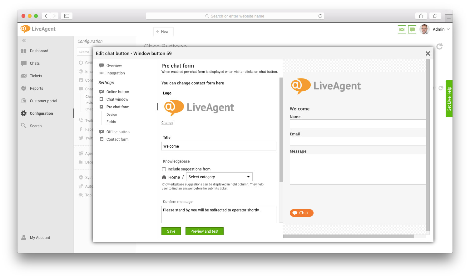 Прозорец на форма преди чата с полета и преглед