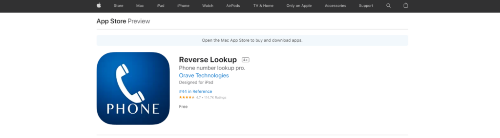 Reverse Lookup App Store уебсайт