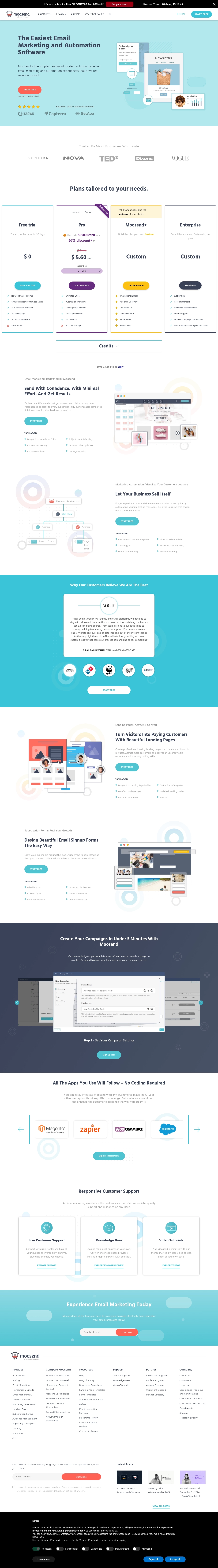 Контакти на Moosend Help Desk