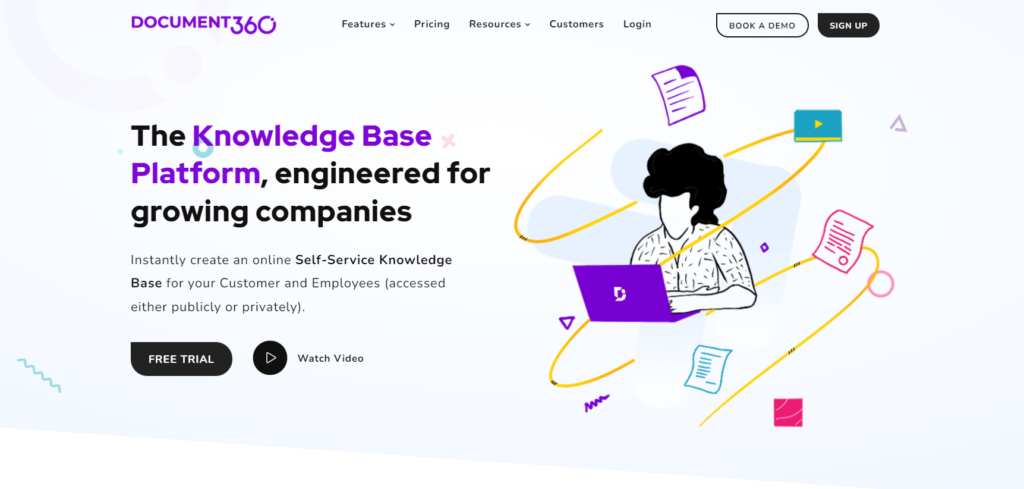 Начална страница на Document360