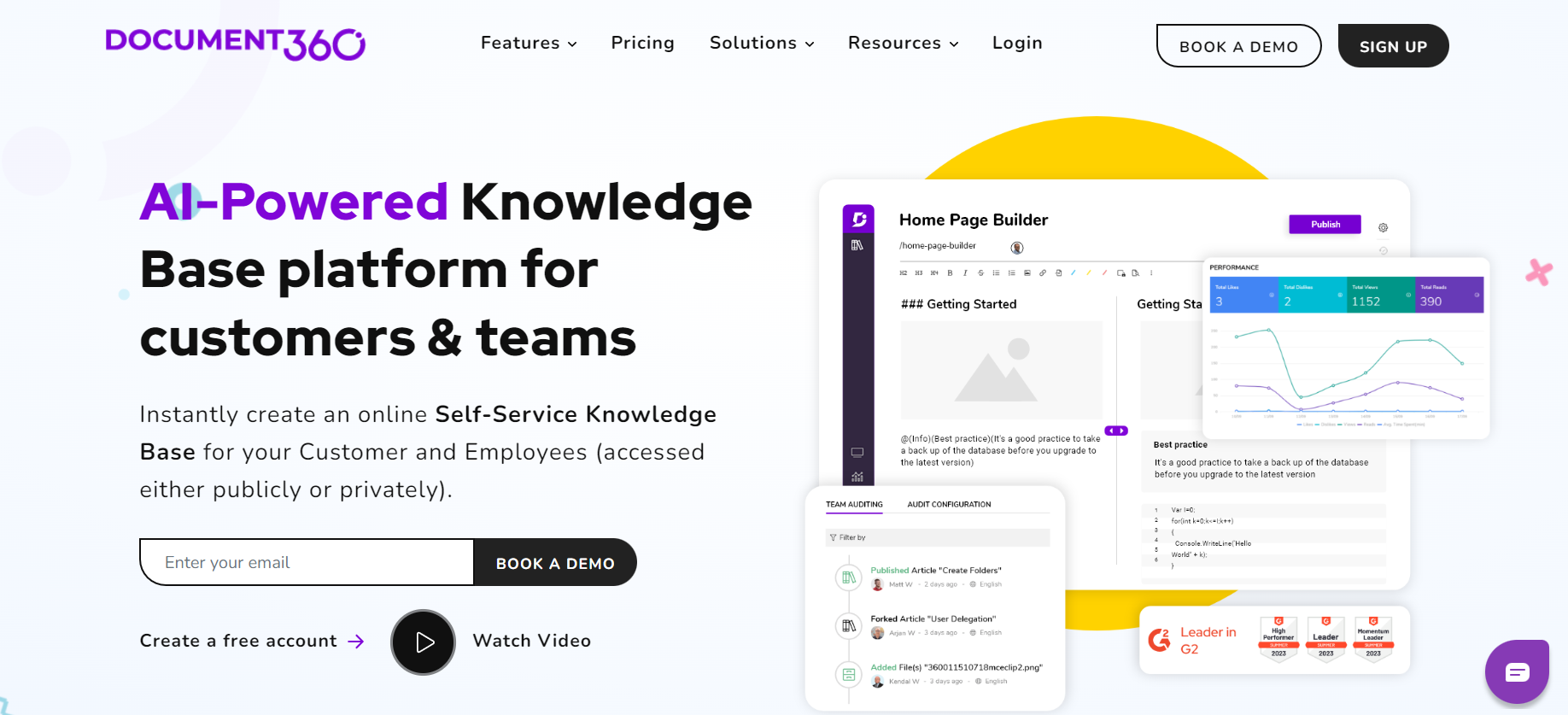 Document360 homepage
