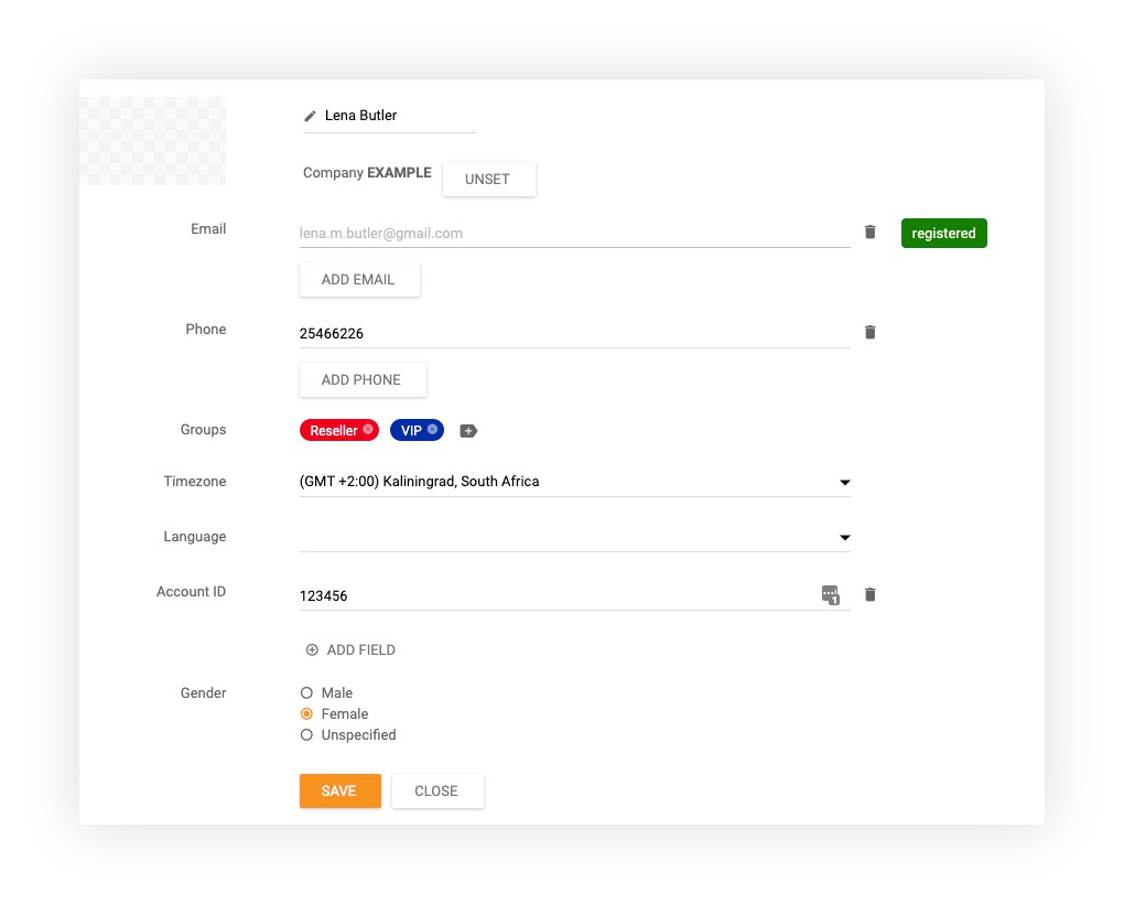 Добавяне на контакт в LiveAgent