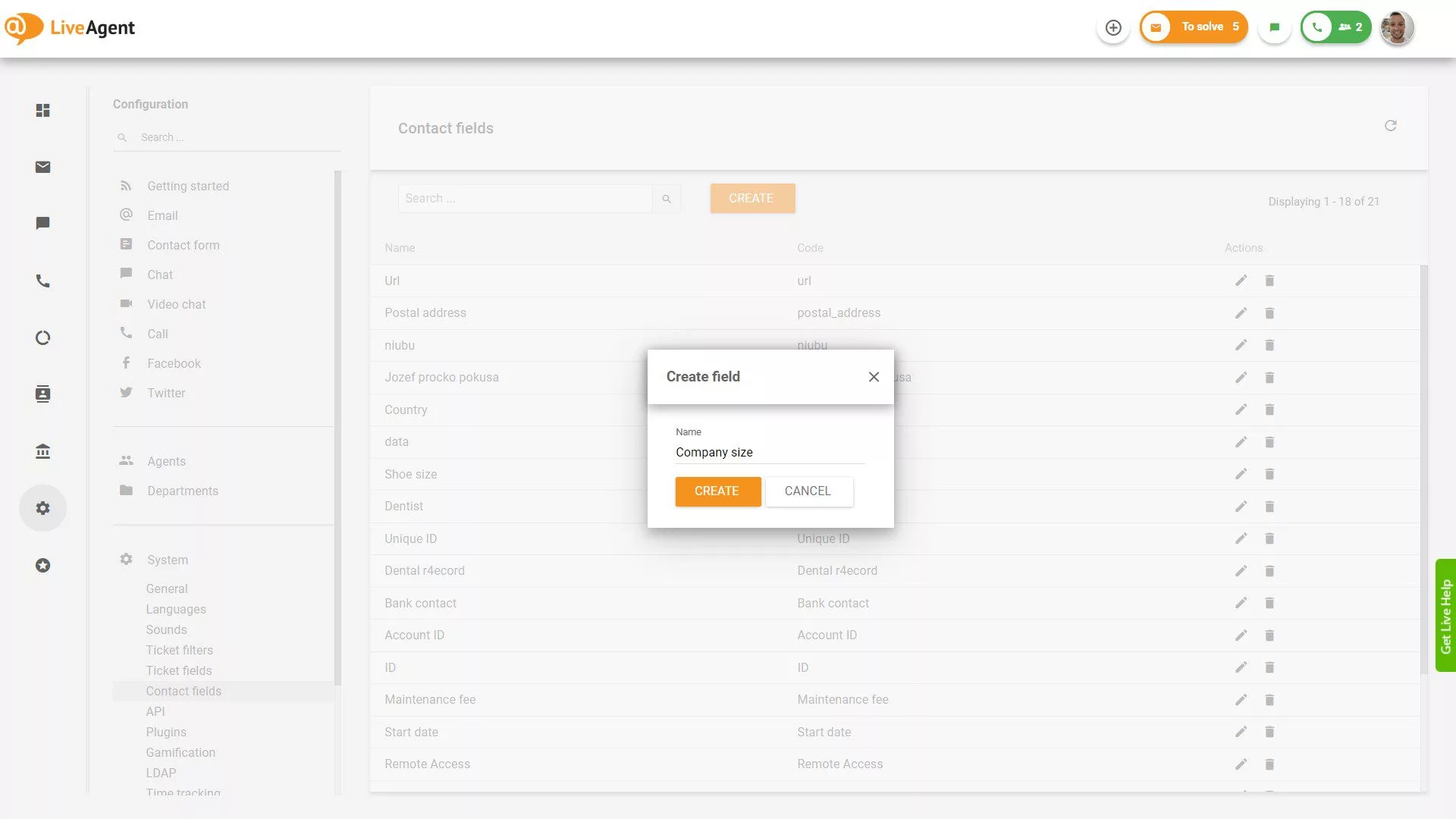 Добавяне на настройки на полетата за контакти