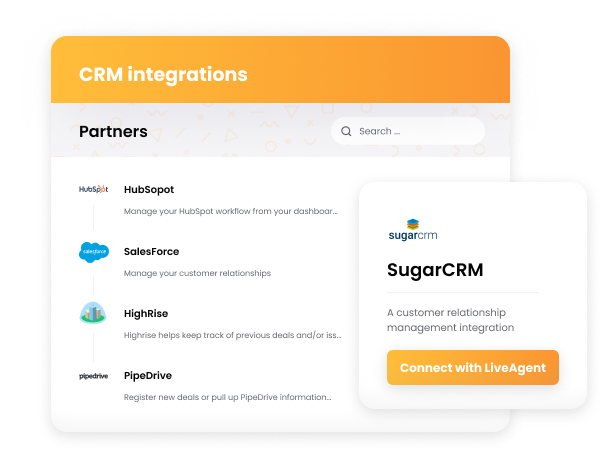 Интеграции на CRM на LiveAgent