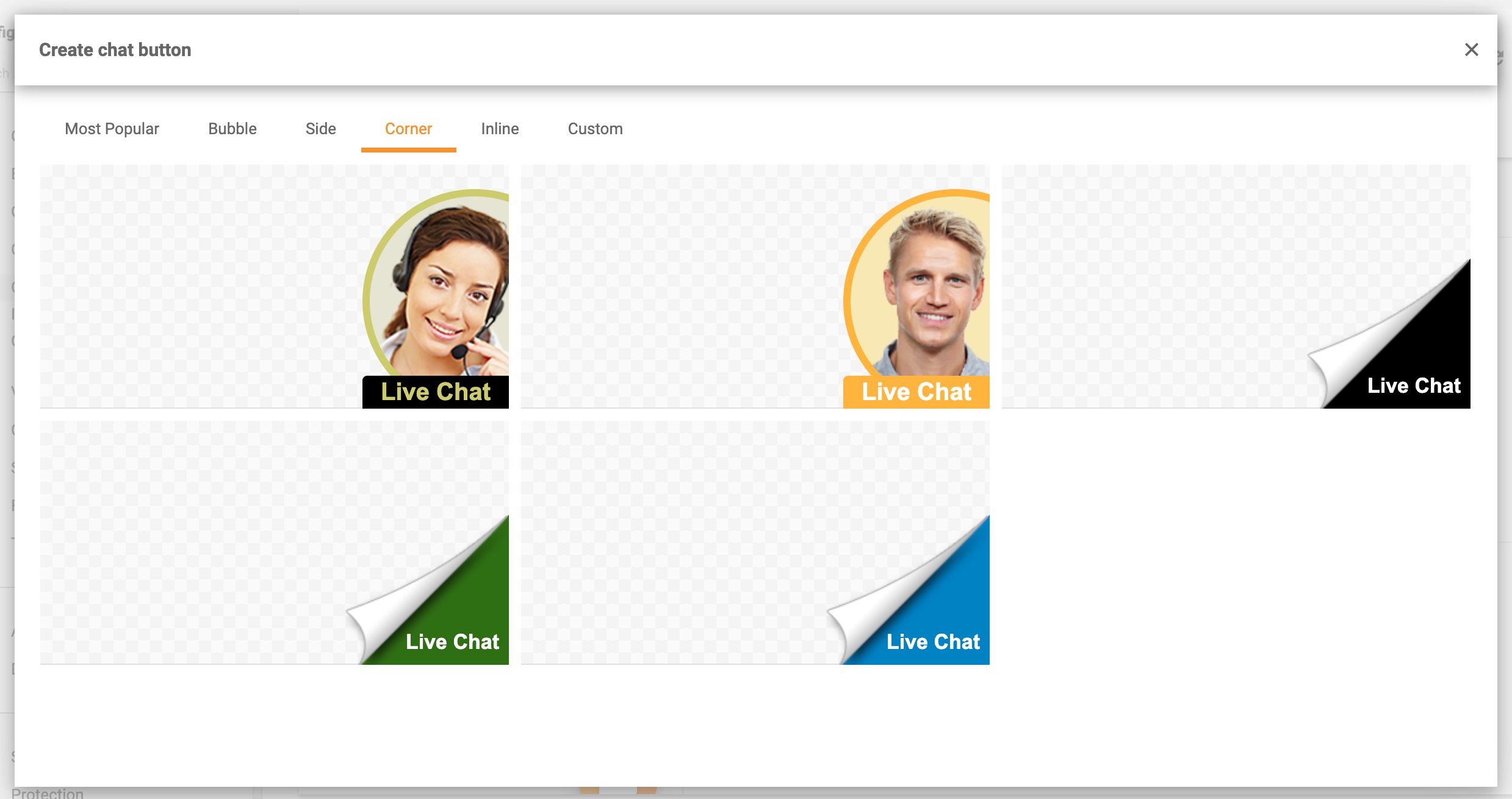 Ъглови бутони за чат