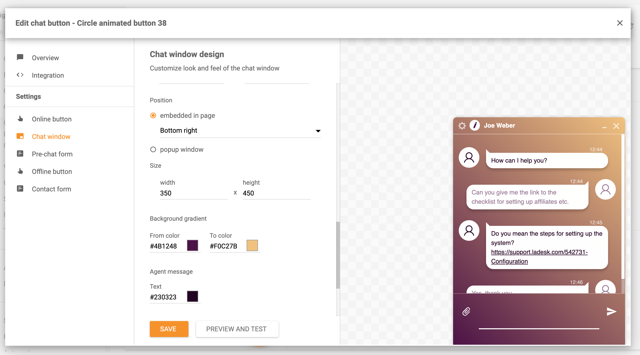Функция за закрепване на прозореца на чата