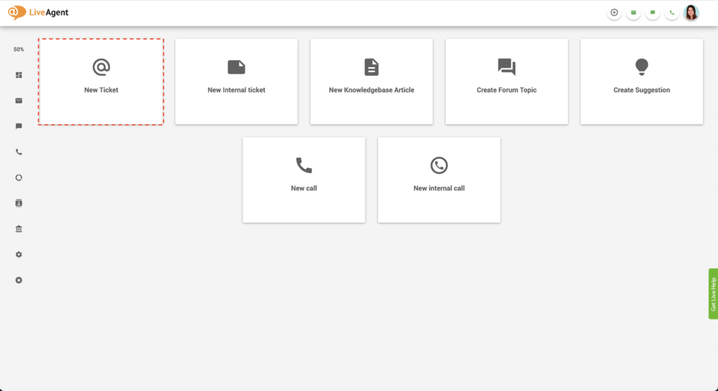 Създаване на нов билет в LiveAgent
