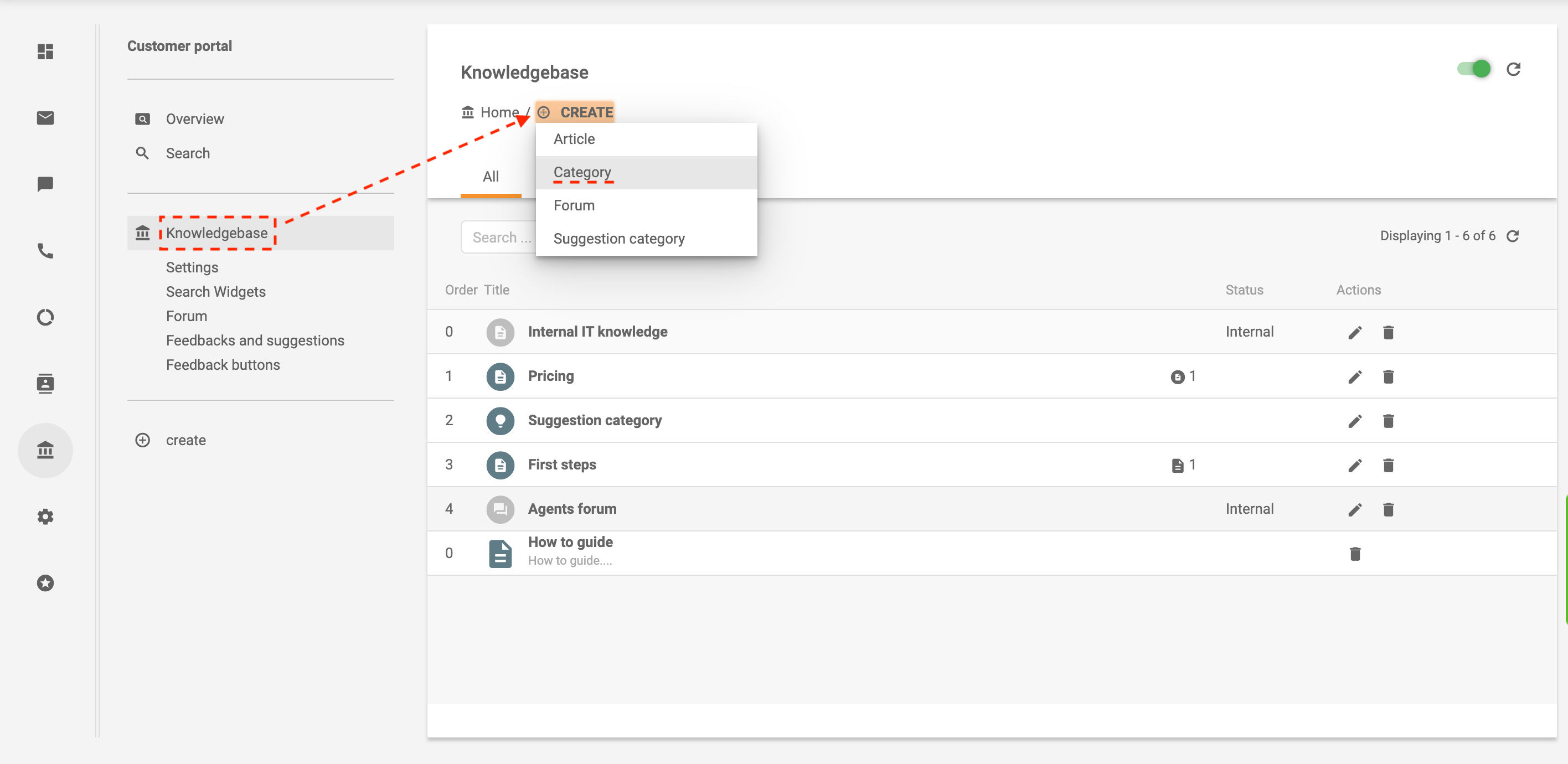 Създай категория в LiveAgent