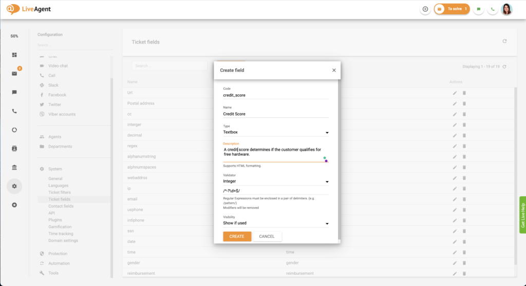 Създаване на поле на билета