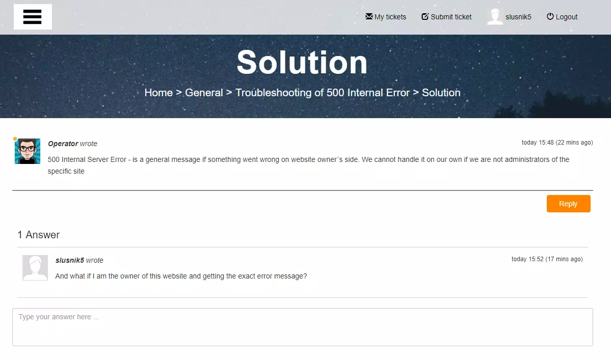 Пример на публичен форум за клиенти