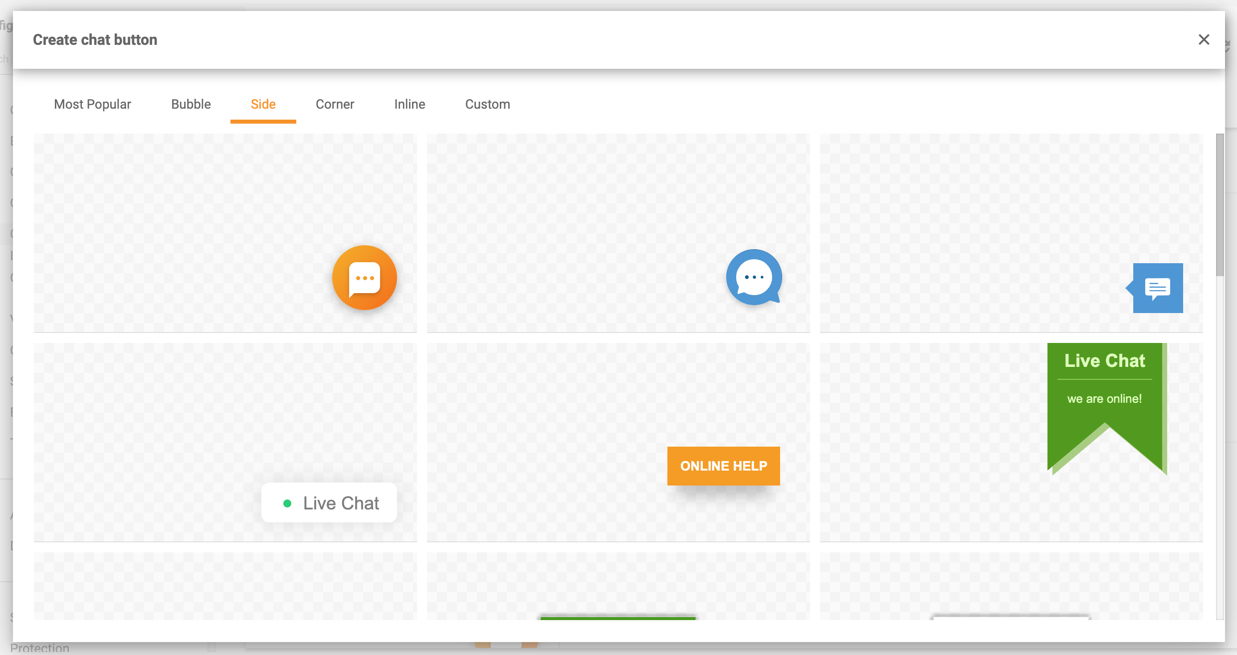 Странични бутони за чат