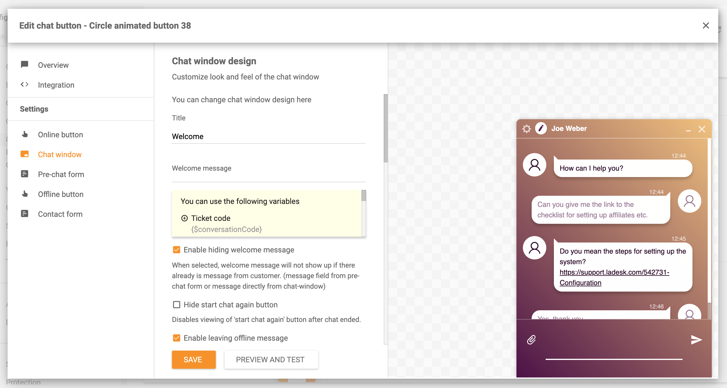Design your real-time chat in LiveAgent