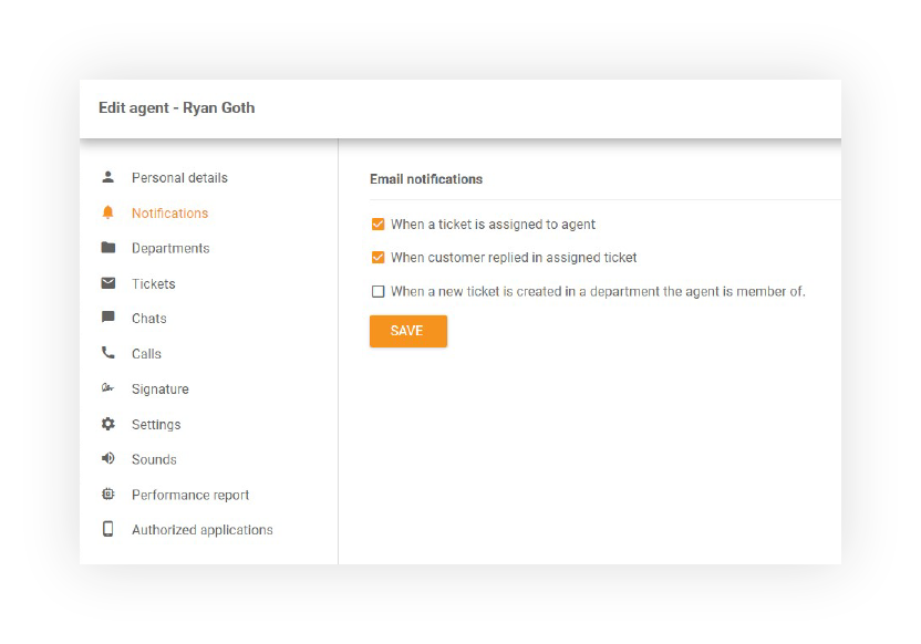 Имейл известувания в LiveAgent