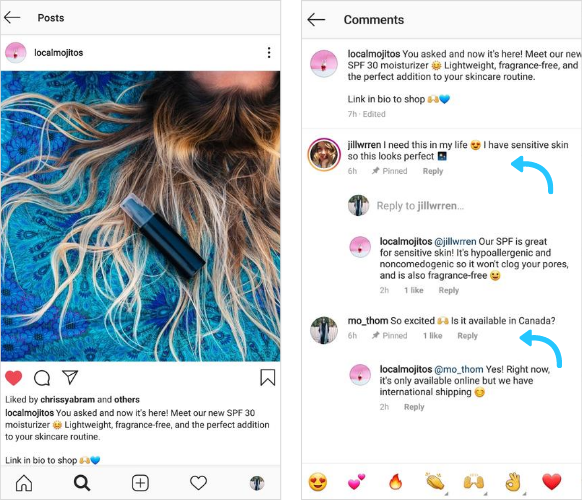 Instagram закачени коментари