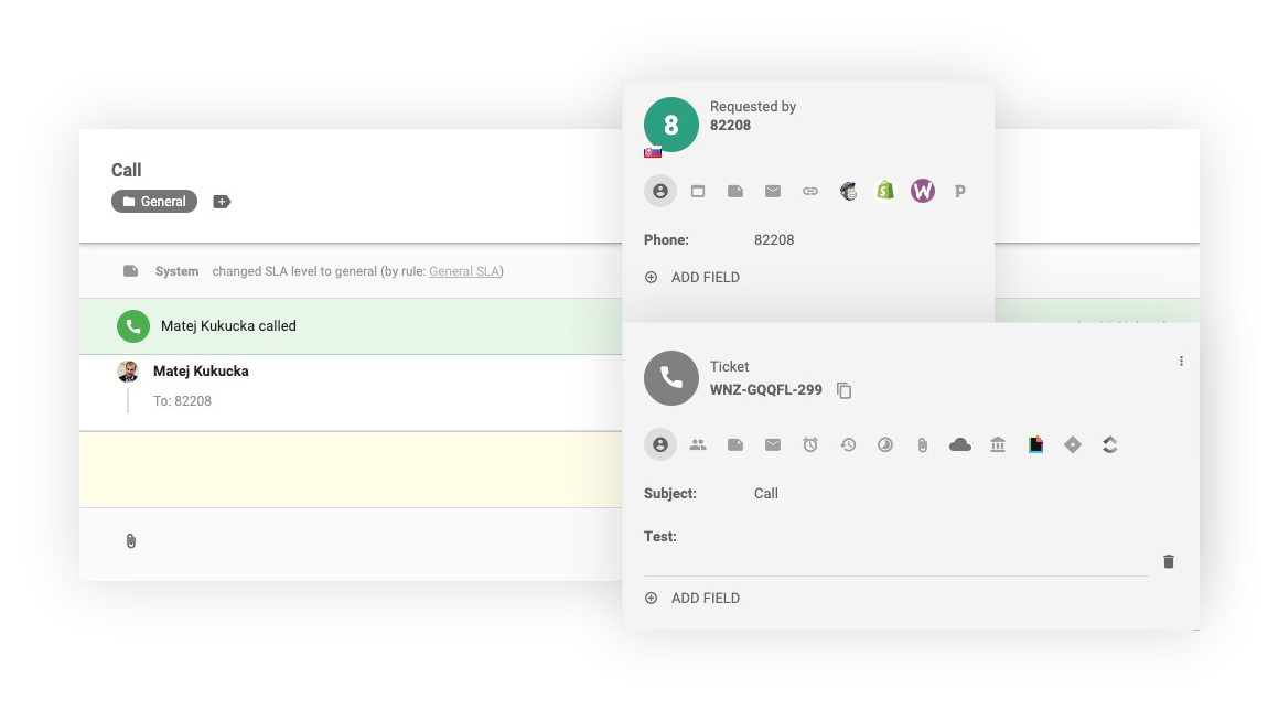 Интерфейс на вътрешния разговор в LiveAgent