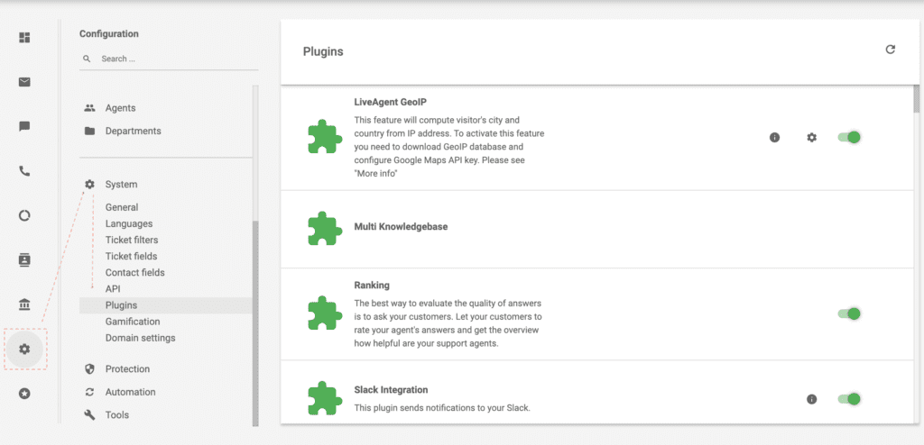 Приставки на LiveAgent