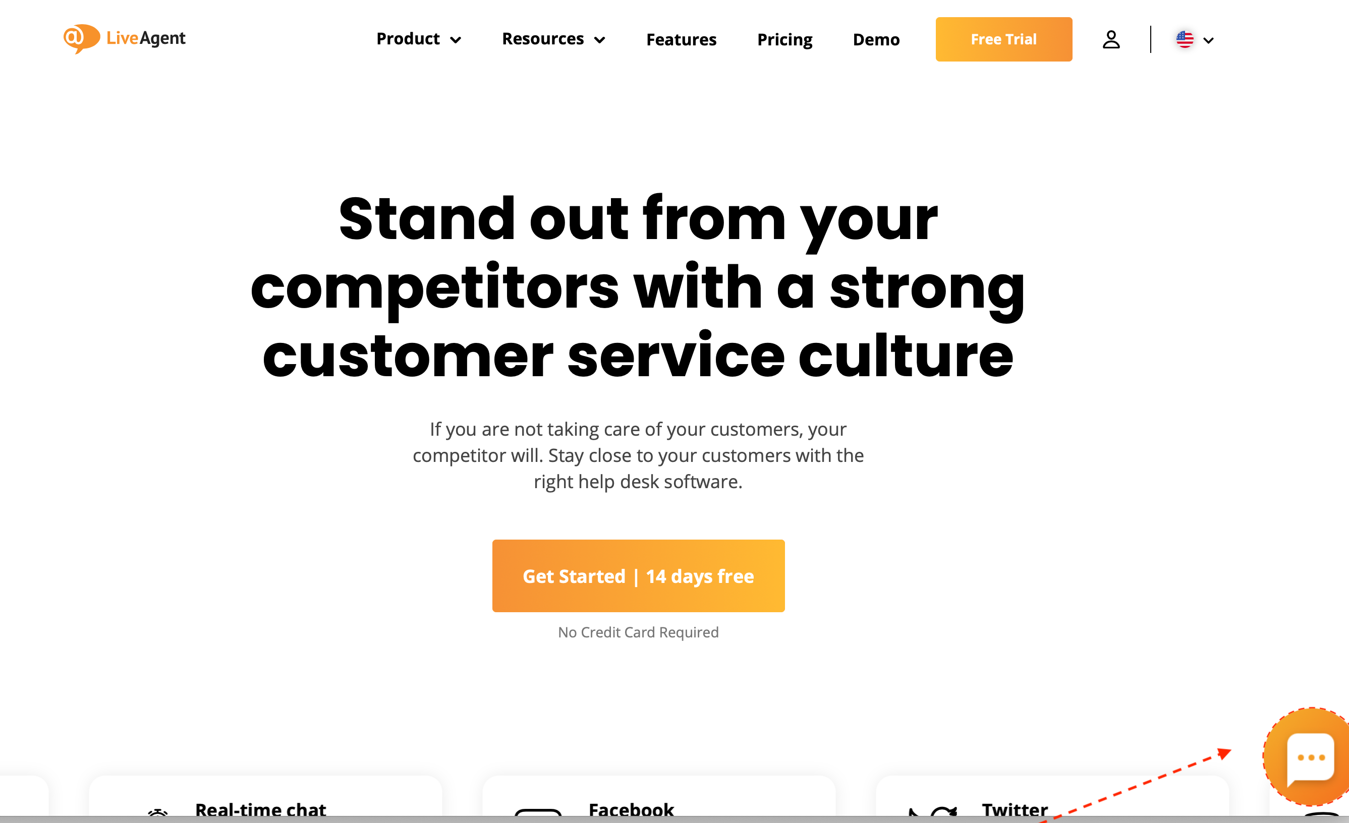 Пример за бутон за чат на LiveAgent