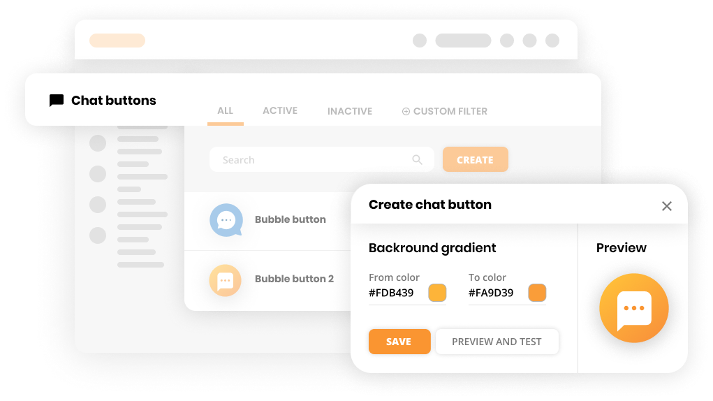 Макет на живо чат връзки
