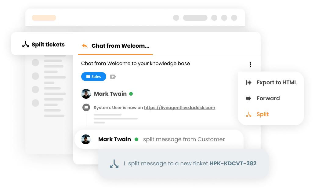 Макет на функцията разделяне на билети