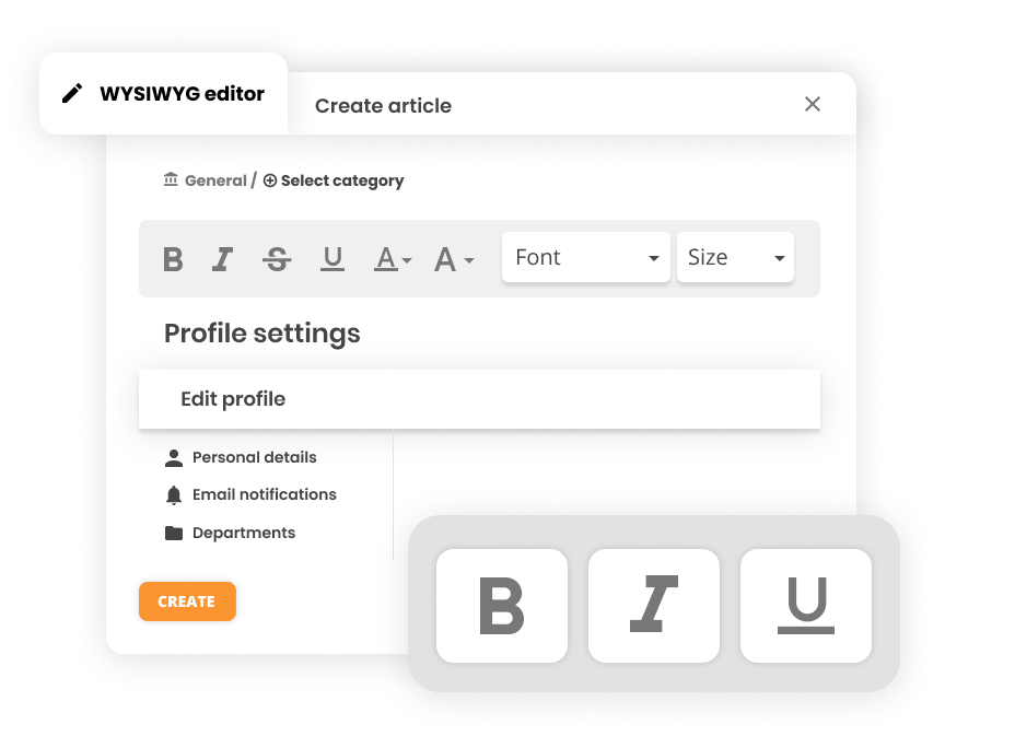 WYSIWYG редактор в софтуер за управление на билети - LiveAgent