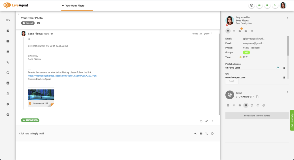 Поставени приложения с изображения в имейл