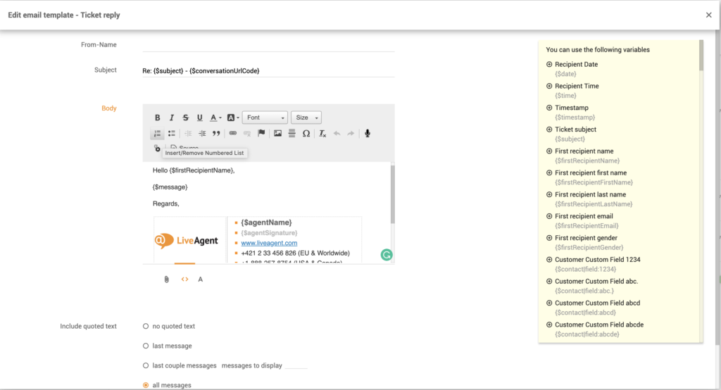Персонализиране на имейл шаблон