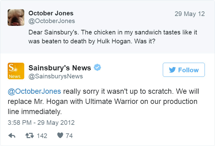 Поддръжка на клиенти на Sainsbury's в Twitter