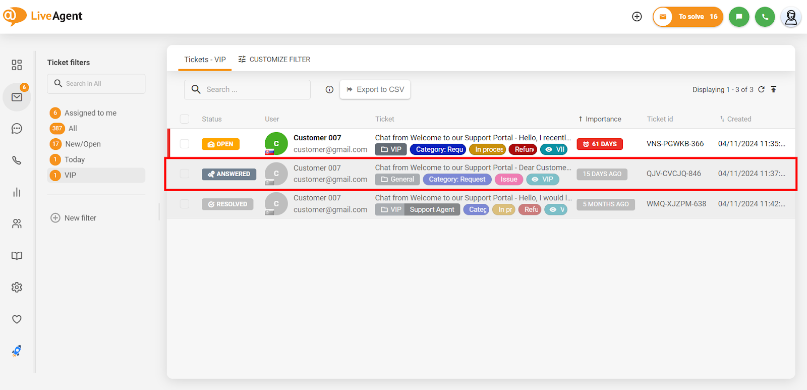 Интерфейс на LiveAgent, показващ стъпките за експортиране на дневник на разговора
