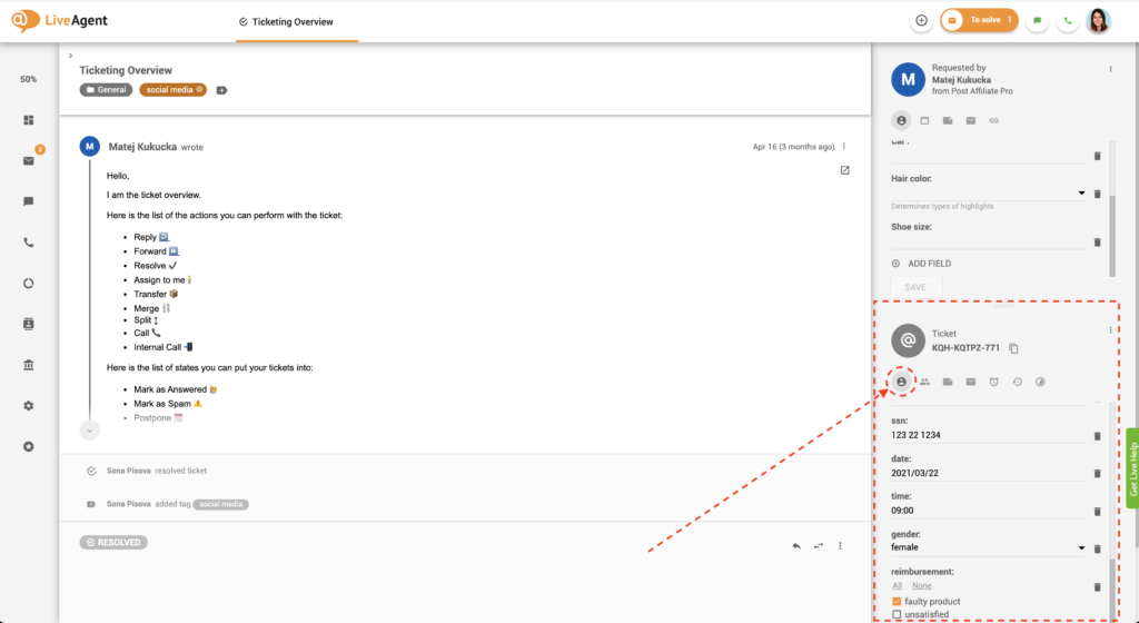 Полета на билетите в изгледа на билета